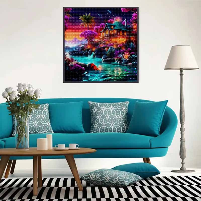 New Arrival 5D DIY Full Circle Diamond Painting "Secret Castle" Embroidery Cross Stitch Home Decor Gift