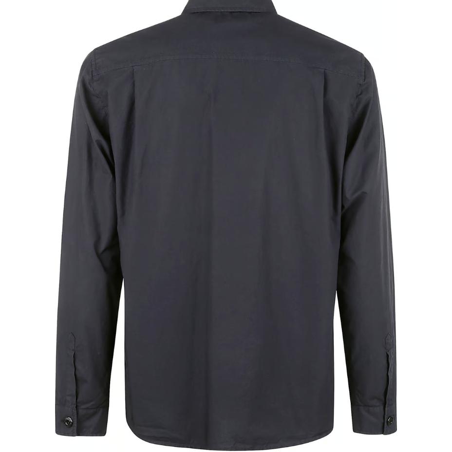 STONE ISLAND SS23 Ice Silk Cool Feeling Digital Print Pointed Collar Casual Solid Color Long Sleeve Shirt Men Shirts Navy-Blue 781512205V0020