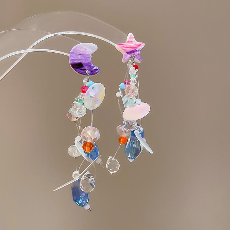 

Ретро серьги «Серебряная игла» с инкрустацией бриллиантами, кристаллами и жемчугом - Роскошные длинные серьги в европейском и американском стиле для женщин