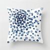 Indigo watercolor floral pattern Doublesided Printed pillow cover Short plush Suitable living rooms sofas throw cushion cover