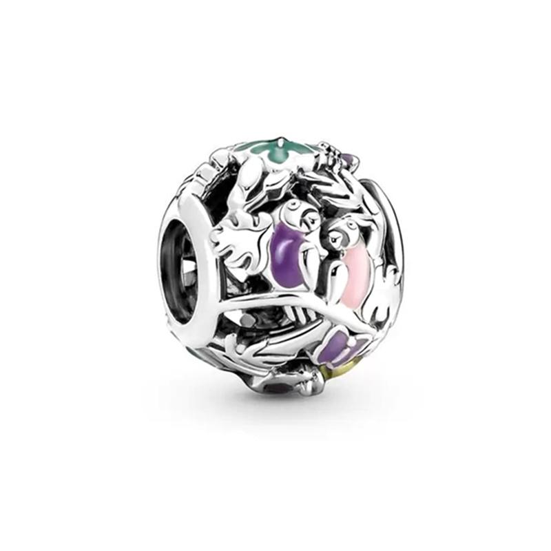 Doe-het-zelf Dames Sieraden Cadeaus Roze Paarse Serie Charms Glinsterende Oneindigheid Harten & Sterren Lavendel Bloemen Kralen Passend op Originele Armband