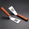 4Pcs Stainless Steel Frying Shovel Set with Wooden Handle Heavy Duty Grill Scrapers Flat Top Grill Accessories for BBQ And Camping