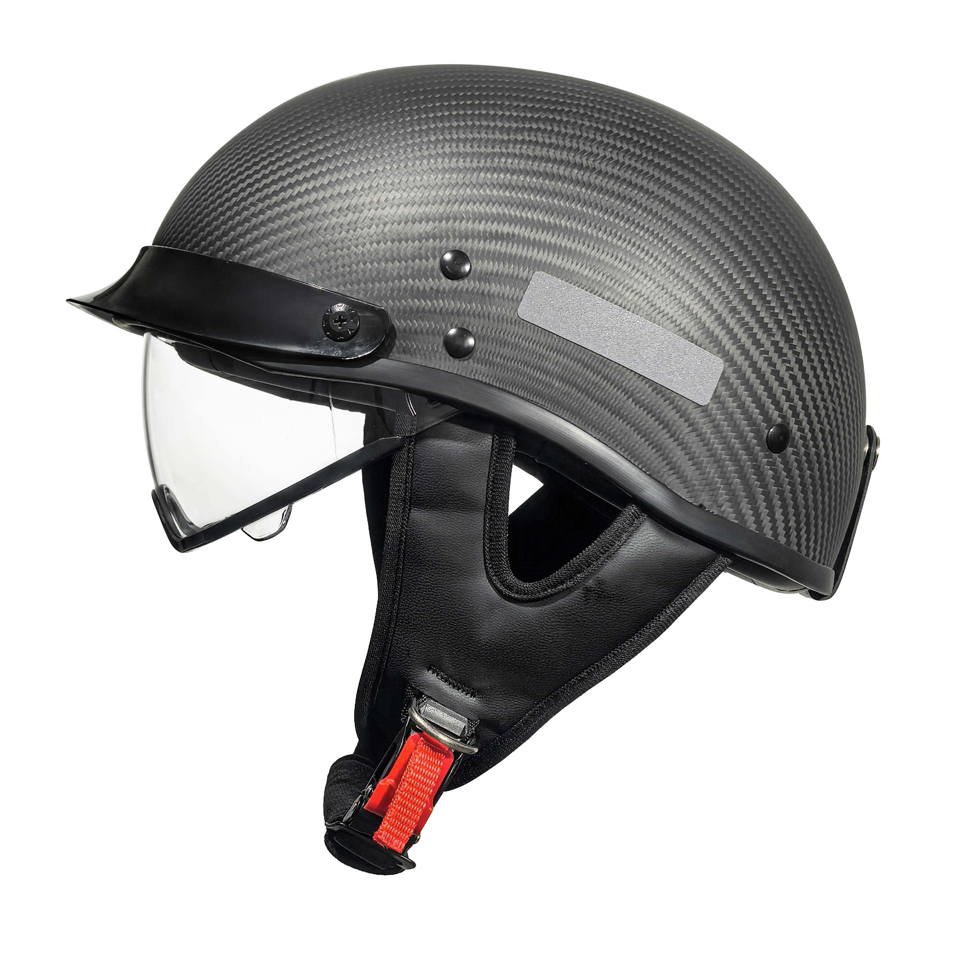 Factory Direct 3K Carbon Retro Helmet - 3C&DOT, 12-Month Warranty