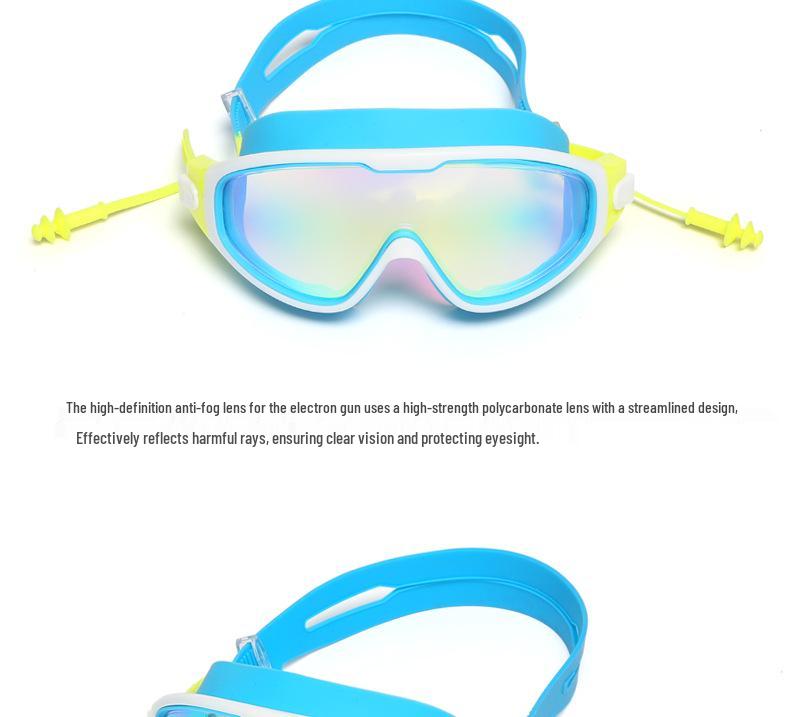 Kids' Anti-Fog HD Swimming Goggles - Large Frame for Boys, Girls, Students, Diving & Swimming Gear.