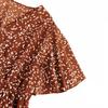 Women's Fashionable Plus Size Floral Print V-neck Short Sleeved High Waisted Loose Dress