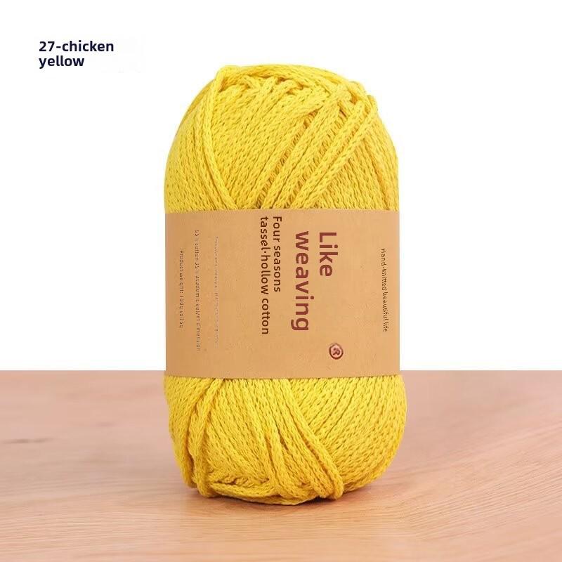 Round 2mm Cotton-Linen Yarn for DIY Crochet Bags & Hats