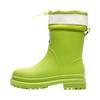 Rain Shoes Women's New Medium Tube Rubber Shoes Outer Wear Water Boots Non-slip Water Boots Thick-soled Water Shoes Velvet Short Rain Boots