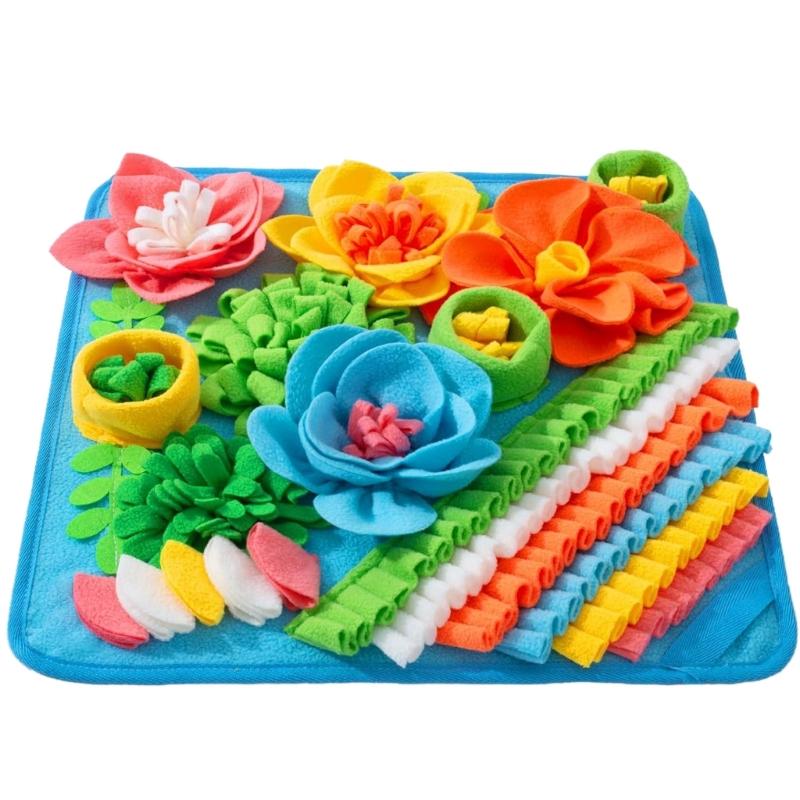 

Fleece Snuffle Mat for Dog Promotes Healthy Foraging Instincts and Interaction Fun Entertainment Dog Sniffing Mat синий