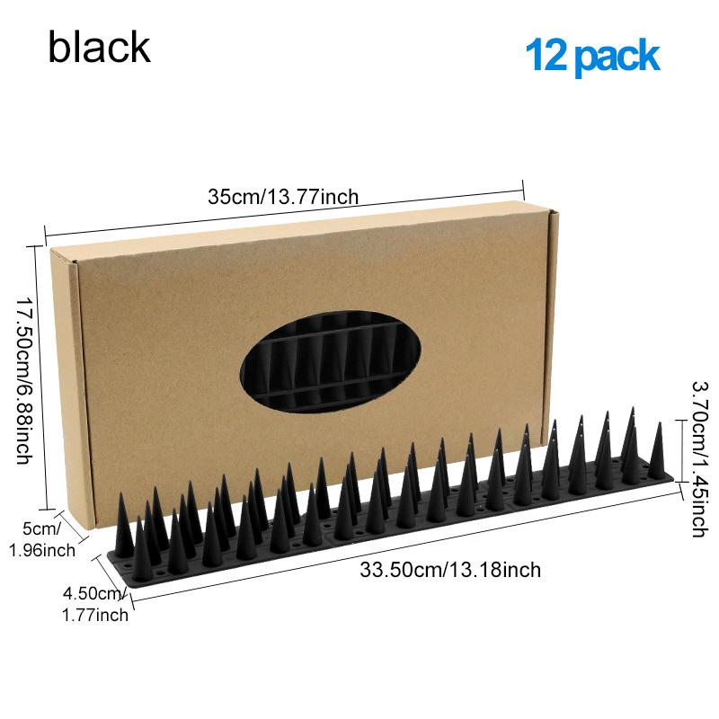 12Pcs Gardening Bird Repellent Mat Fence Wall Spikes Bird Spikes Burglar Anti Cat Climb Anti-Bird Spikes Straps Yard Supply Tool