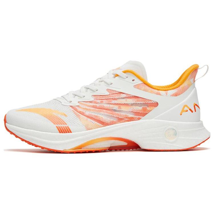New Anta MACH 3.0 Cushioning Wear Resistant Low Top Running Shoes Men's White Orange 112325583-16