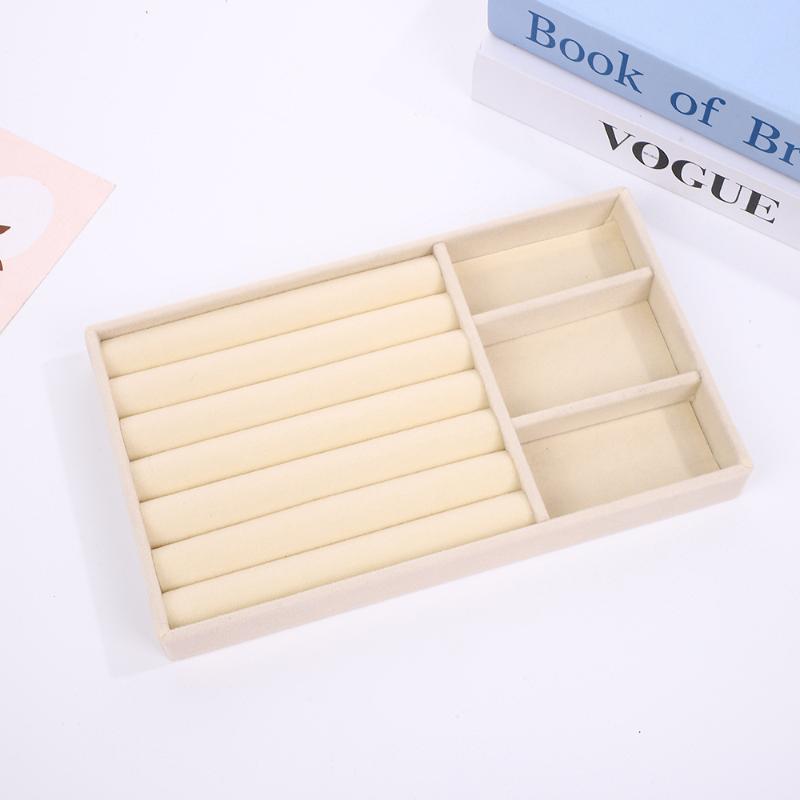 Kadife Mücevher Sergileme Tepsisi Çok Bölmeli Yüzükler Küpeler Bilezikler Kolyeler için Saklama Kutusu Düzenleyici Kılıf