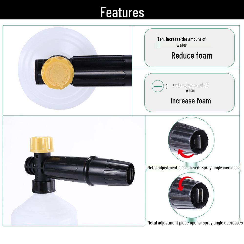High-Pressure Foam Sprayer for Home and Car Wash - Water Spray Gun Nozzle with PA Pot