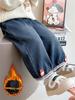 Girls' Fleece-Lined Jeans 2025: Thick Winter Style One-Piece Pants for Baby & Children
