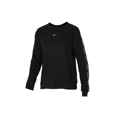 Solid Logo Sports Knit Pullover Sweatshirt Women Sweatshirt Black AR3055-011
