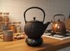 CAST IRON KETTLE 1.8L TEA INFuser + Warmer + Fork