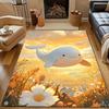 1PC Cute Whale, Sunshine, Flower Field Carpet for Living Room Bedroom Sofa Home Decor Rus Non-slip Floor Mat Luxury Gift