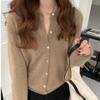 Autumn Long Sleeve Knitted Sweater Cardigan Women Fashion Thin Solid Slim Fit Cardigans Jacket Women Winter Round Neck Casual Knitwears Tops 25012
