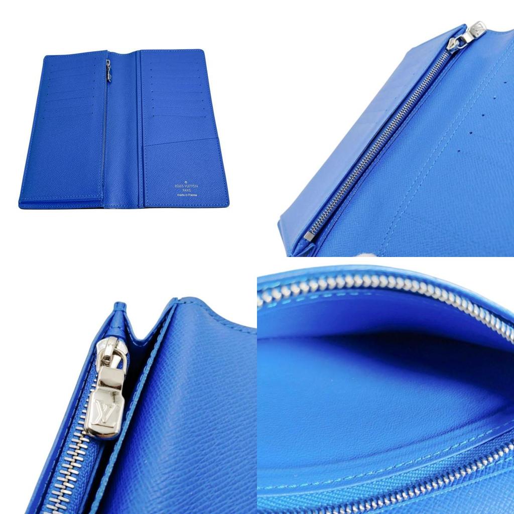 Louis Vuitton Portefeiulle Â· Brother Long Wallet Taiga Blue X Black Mens M63300 Used