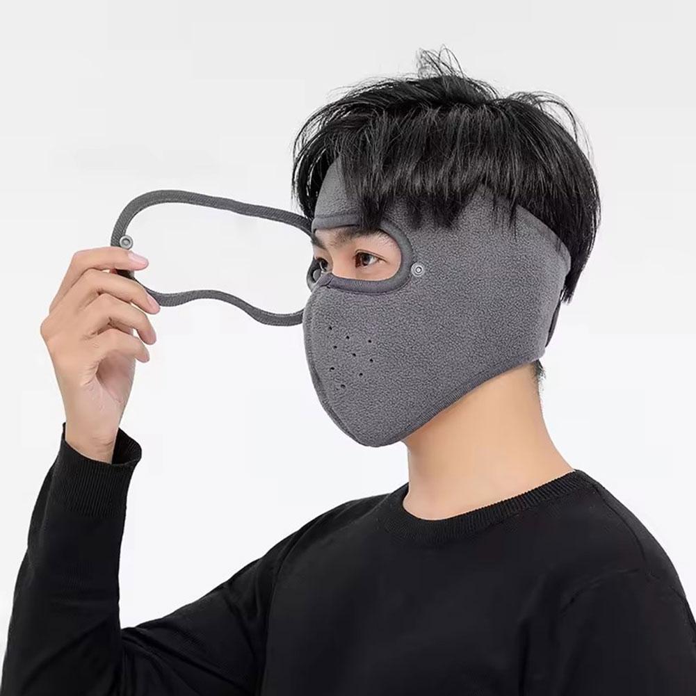 Winter Warm Face Mask With Detachable Anti Fog Goggle Anti Dust Cycling Mask Balaclava Warm Helmet For Skiing Face Cover