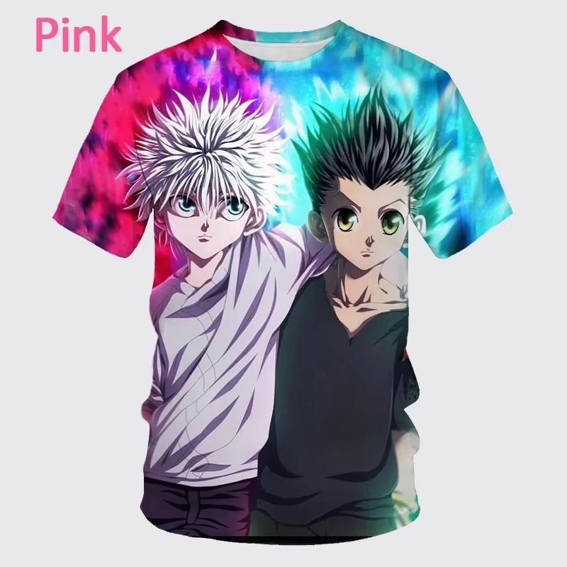 

Летняя футболка с круглым вырезом и 3D-принтом аниме Hunter X Hunter, модная повседневная детская футболка с короткими рукавами для мальчика 110