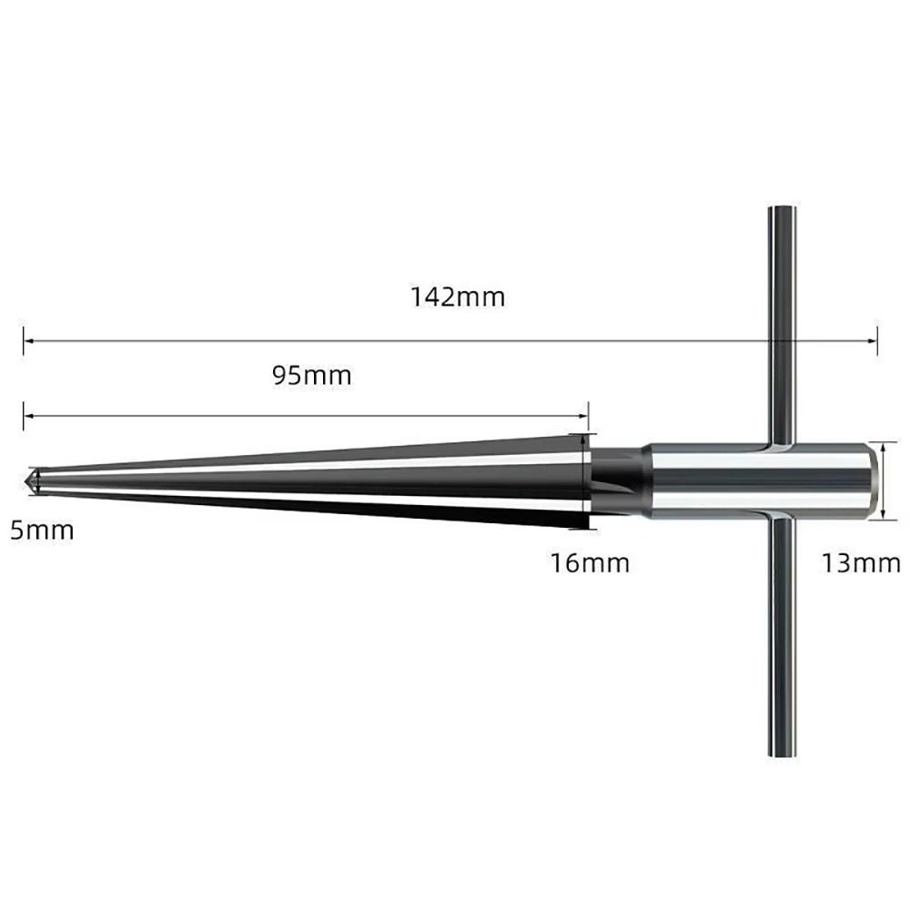 2Pcs/Set Carbon Steel Tapered Reamer Tool Hexagonal Shank 3-13mm 5-16mm Chamfer Taper Reamer Set Metal Round Shank Hole Opener