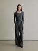 The Ello Tailored Two Tuck Wide Pants (Gray)