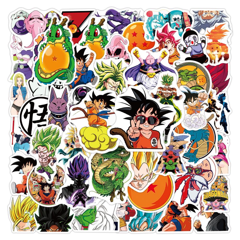 50/100pcs Japanese Anime Dragon Ball Stickers Cool Cartoon Son Goku Decals Laptop Phone Luggage Classic Manga Sticker Decoration