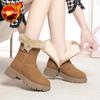 Fashion Winter Round Toe Fleece-lined Women's Snow Boots Chunky Ladies Shoes Booties Sale High Quality Boot New Rock Plush Warm Footwear