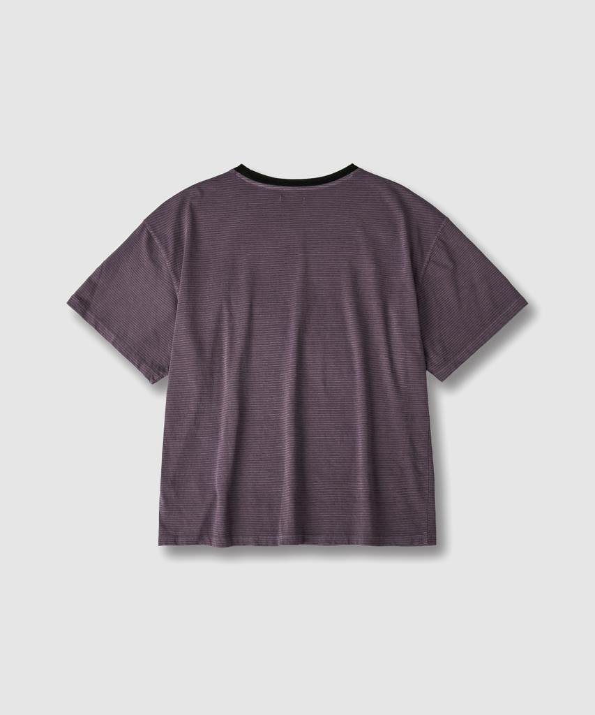ASP Pigment Dyed Stripe Short Sleeve T-Shirt - Purple