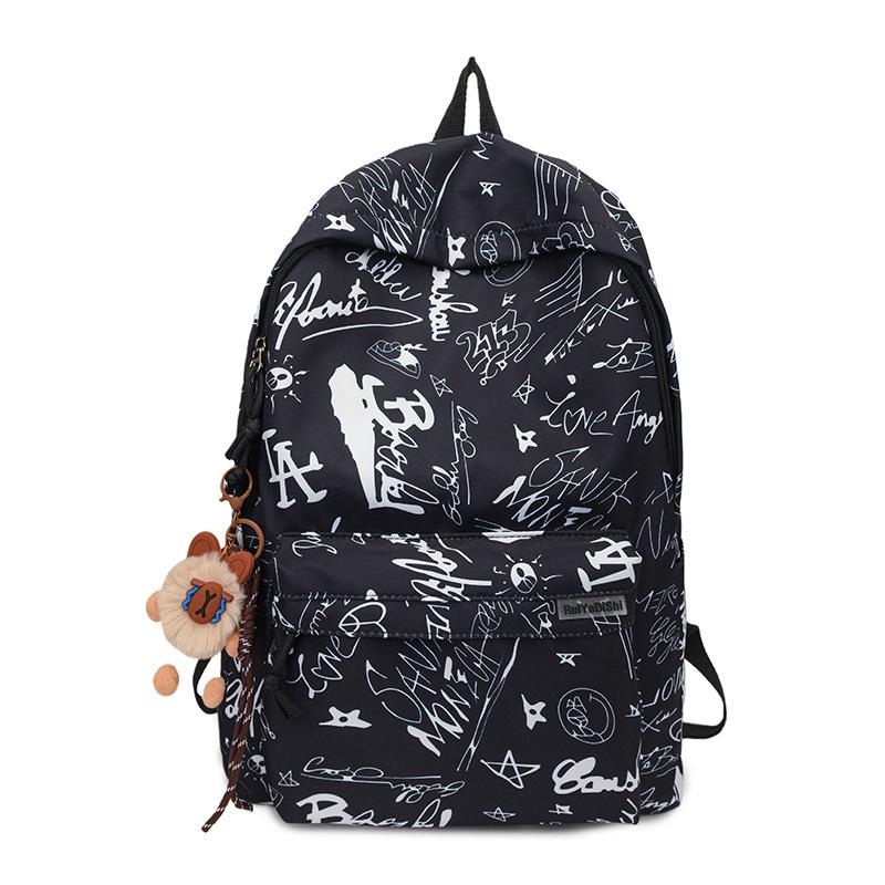 Graffiti Backpack Large Capacity Casual Simple