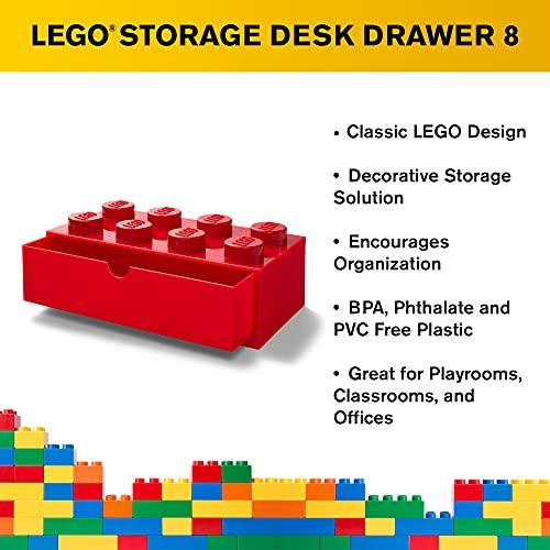 LEGO Desk Drawer, 8 Drawers, Large Size, 32 x 16 x 11.5mm, Available in 5 Colors (Red)