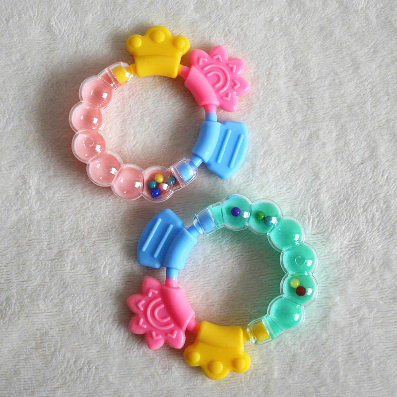 Baby Rattle Teether Toys BPA-Free Silicone Chewable Teething Toys for Infants, Soothing Relief for Sore Gums with Gentle Rattle Sound