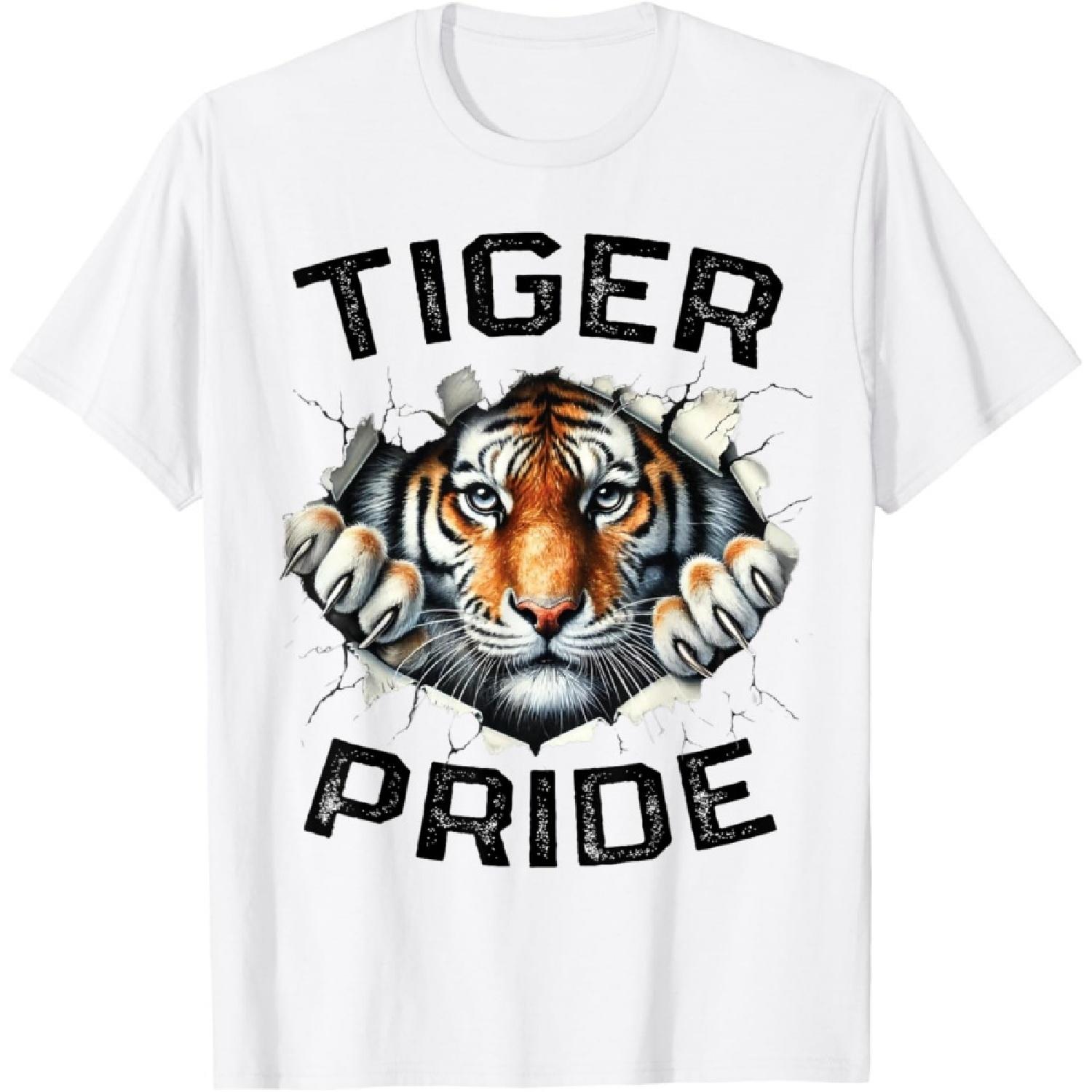 

Tiger Pride Retro Tiger School Sports Team T-Shirt XXXXXL білий