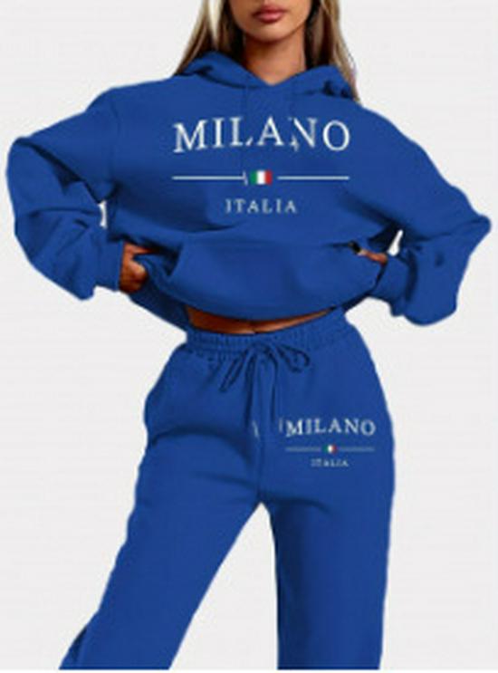 Hot Selling Casual Women's Hoodie Set: Autumn Long Sleeve Hooded Sportswear