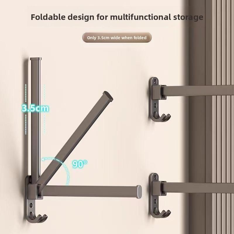 Multi-functional No-Drilling Home Balcony Storage Wall-Mounted Clothes Rail