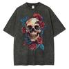 Heavyweight Cotton T Shirts Realistic Skull Graphic Disssed