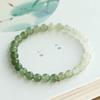 Natural Hetian Jade Gradient Bracelet In Blue and White, New Chinese Style, Artistic Retro Design, "Peace Every Year" Pure Silver Fortune Charm