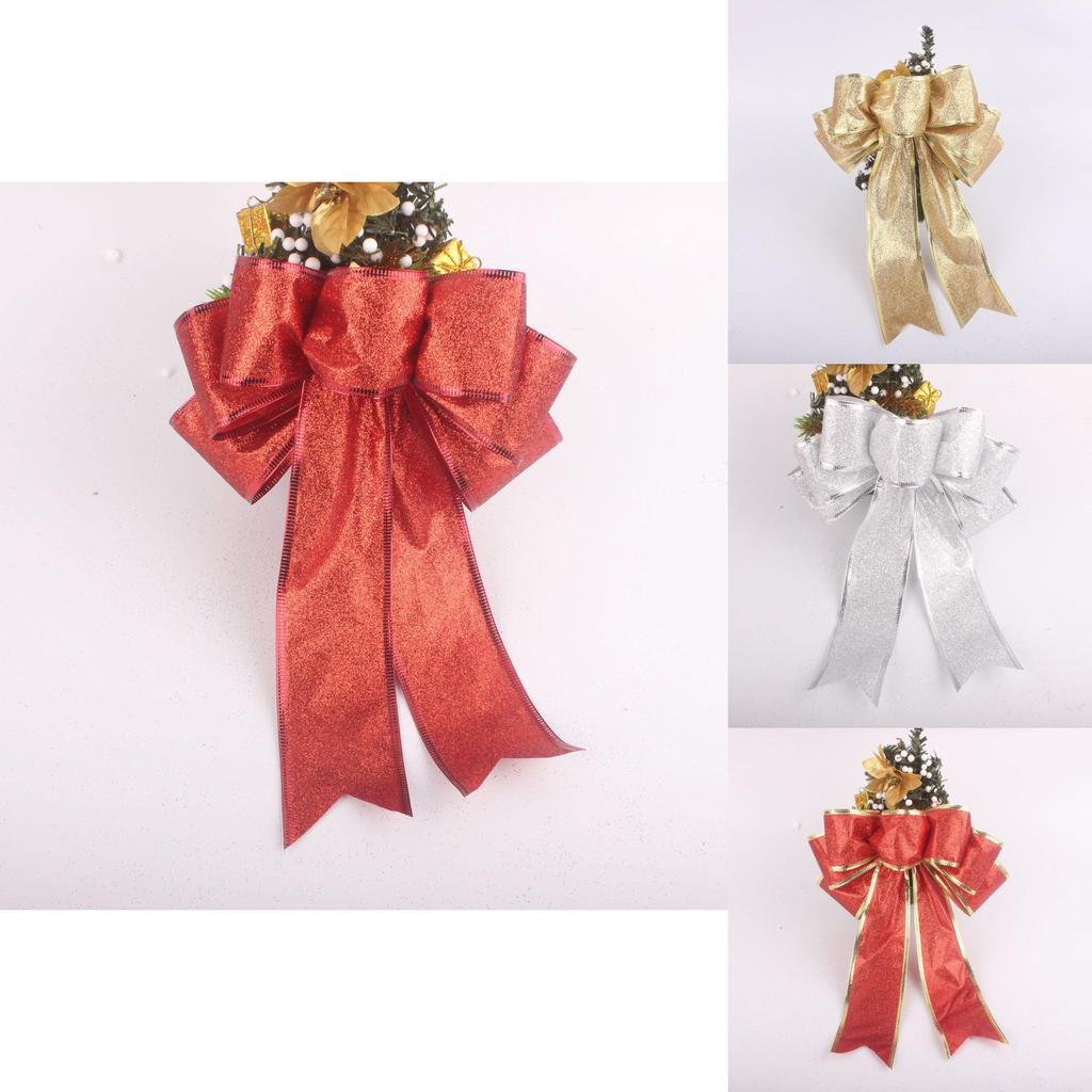 Stunning Multicolor Sparkling Glitter Christmas Tree Bow Ribbons For Holiday Celebrations