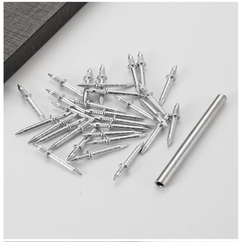 50/100 Stück Stück Doppelkopfnägel Nahtlose Nägel Sockelleistenfaden Nahtloser Nagel Ohne Spuren Metall Rostfeste Nägel Holz Spurlos