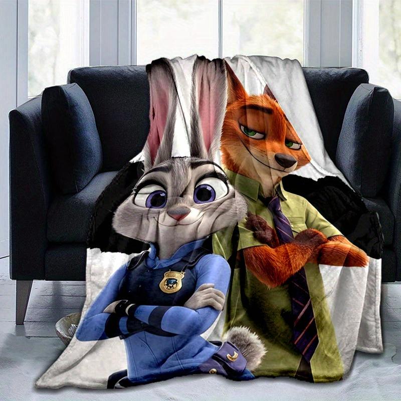 1 peça, Personagens do Filme Zootopia Cobertor de Decoração para Casa Perfeito para Sofá, Divã, Cama, Viagem, Acampamento, Carro, Praia, Soneca no Escritório Manta Macia Presente