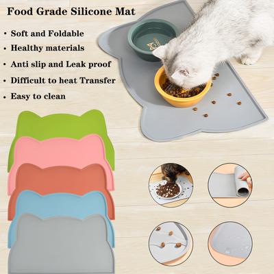 Tapis de nourriture en silicone pour animaux de compagnie, isolation thermique portable, tapis d'alimentation antidérapant et imperméable, coussin pour bol à alimentation lente, fournitures pour animaux de compagnie pour chats et chiens