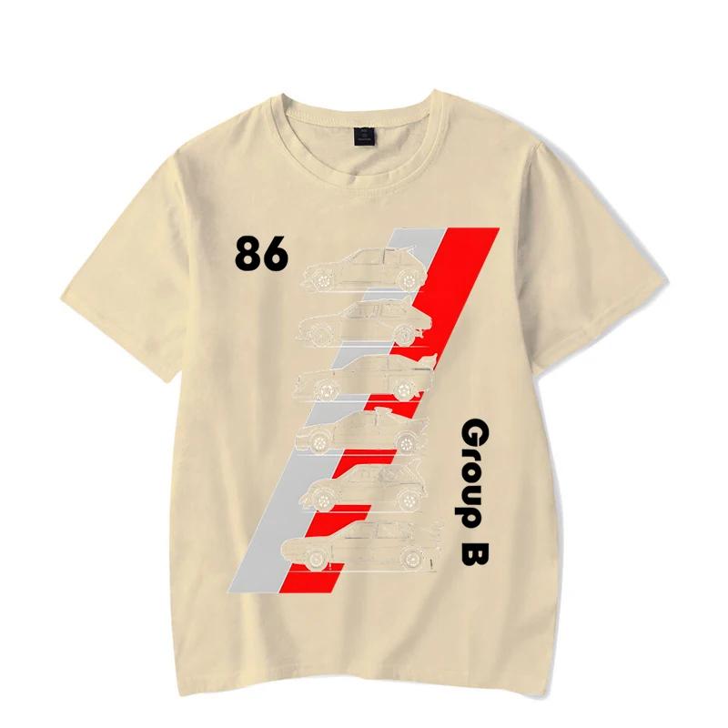 86 Group B Legends Rally Cars Футболки Смешные футболки Женские футболки унисекс Летние футболки с коротким рукавом Черные топы Футболки Уличная одежда в стиле хип-хоп L бежевый 1989₽