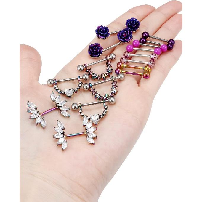 Женские ювелирные изделия для пирсинга сосков 14G Кольцо для сосков Медицинская сталь — фото 3