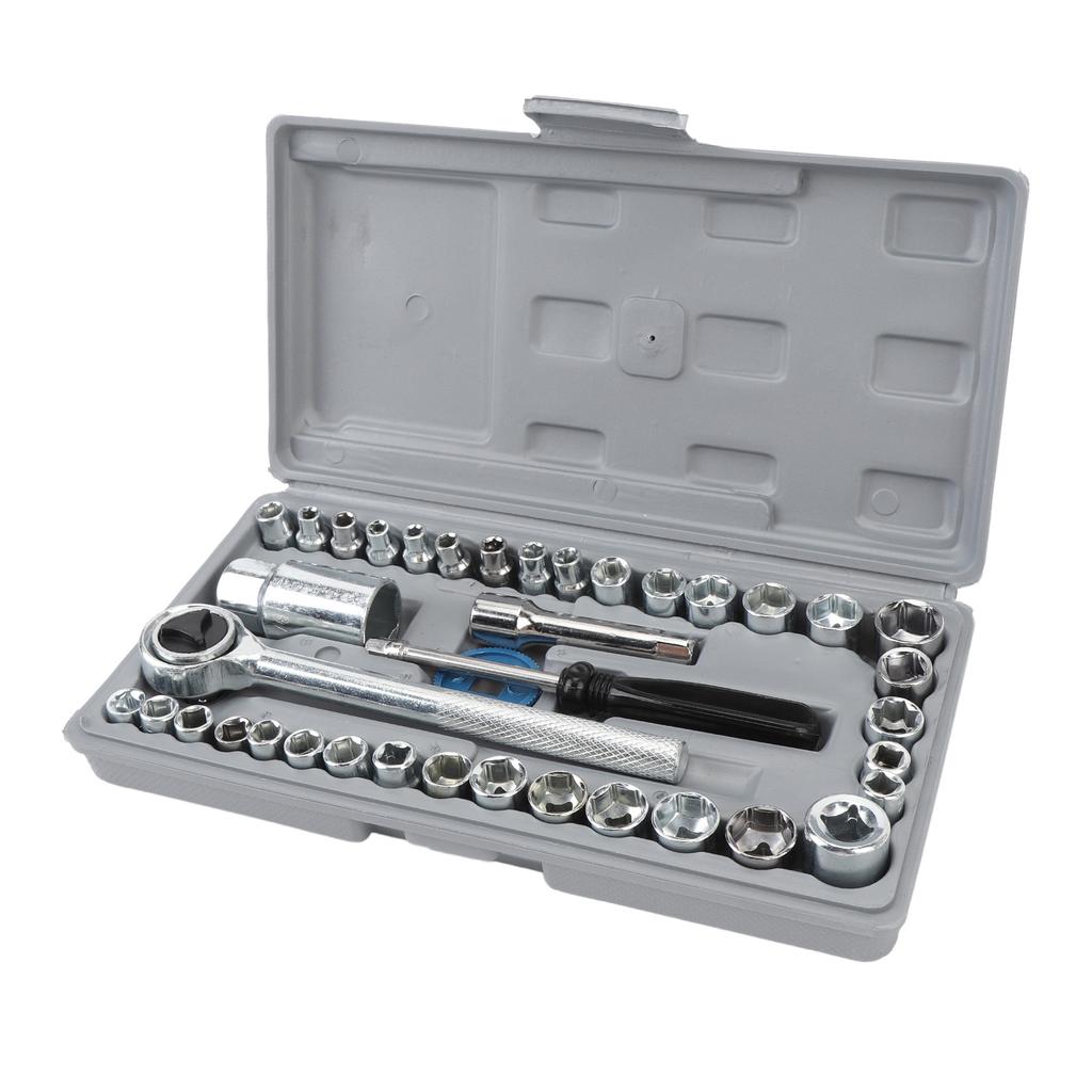 40-teiliges SAE-Steckschlüssel-Set mit metrischem Steckschlüsselsatz, universelle Passform, 1/4 Zoll und 3/8 Zoll Antrieb, für die Automobilindustrie