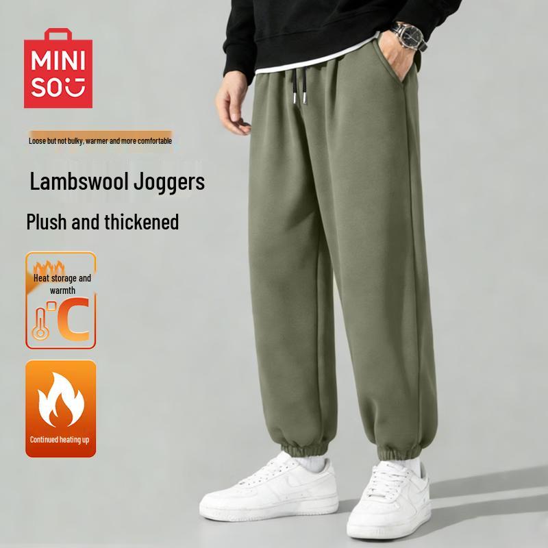 MINISO Men s Fleece-Lined Jogger Sweatpants 2XL