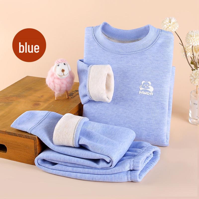

Children s Fleece-Lined Warm Underwear Set: Boys & Girls Autumn-Winter Base Layer with Thick Pants and Top 110 cm