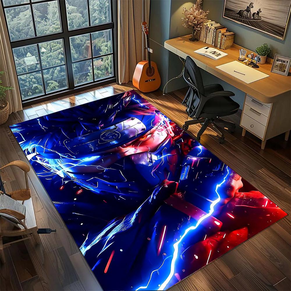 

Kakashi Hatake Hidden Leaf Village Hero Rug Carpet Large Area Rug Non Slip Washable Floor Mat Gamer Room Bedroom Home Decor 60x90cm