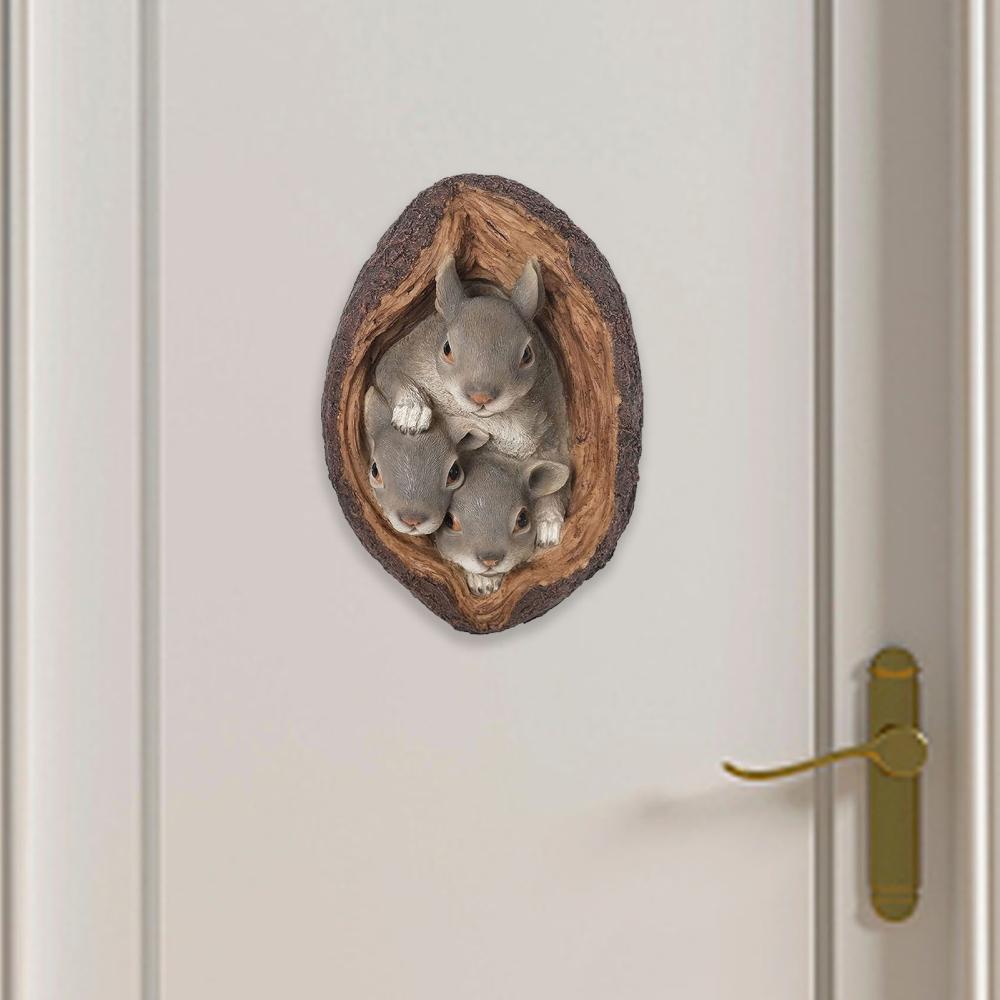 Resin Squirrel Garden Statue Tree Hole Statues Gift Outdoor Courtyard Coffee Shop Ornaments Sculpture Art Decoration