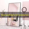 Full-Body Floor Mirror for Live Streaming & Photography, Self-Assembly, Slimming Design