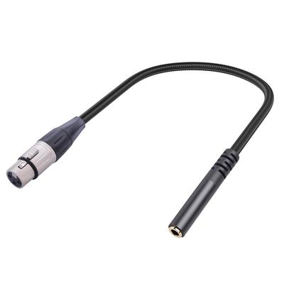 Gold-Plated XLR Female To 3.5mm Female Microphone Adapter Cable with Thickened Metal Shell, 0.3m.